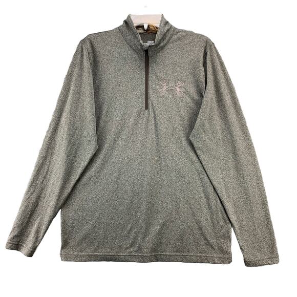 Under Armour Mens Loose Fit Heat Gear Medium 13/4 Zip Gray Pullover Long Sleeve - Picture 1 of 12